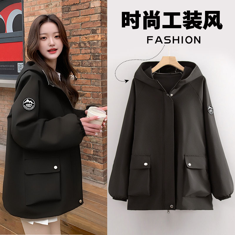 时尚工装风正穿罩衣外穿围裙长袖上班干活工厂车间防脏工作服外套