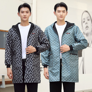 防水上班工作服新款 围裙女时尚 外套 加绒加厚保暖罩衣长袖 男士