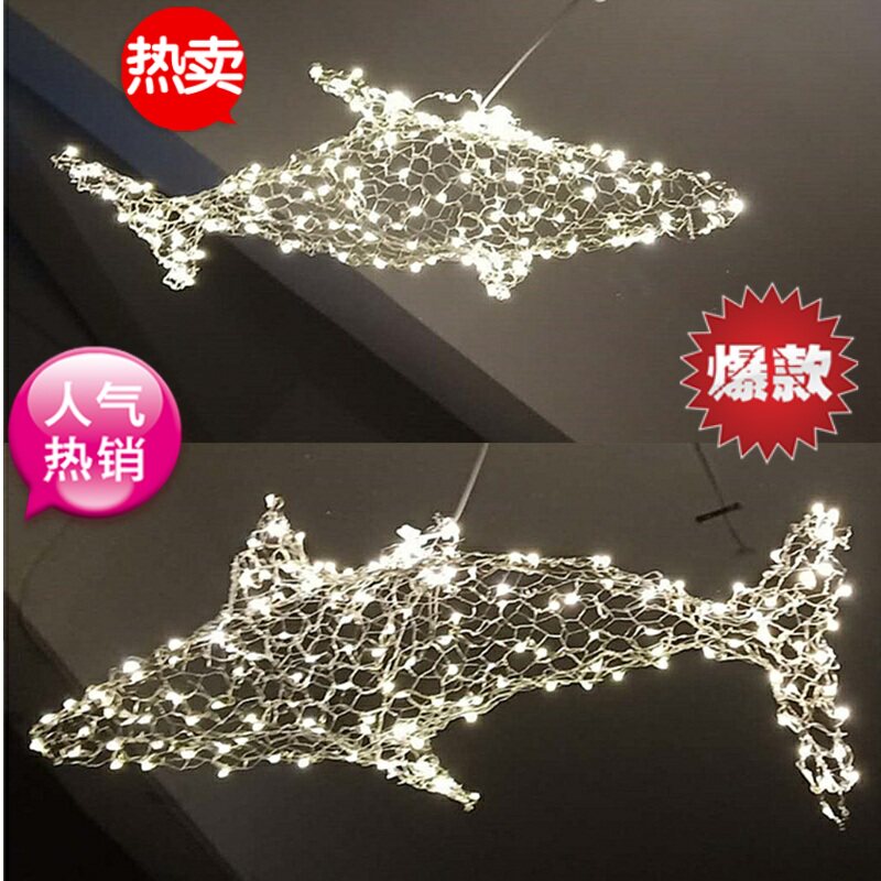 铁网云朵客厅吊灯北欧创意艺术卧室满天星酒店餐厅装饰灯铁丝网个