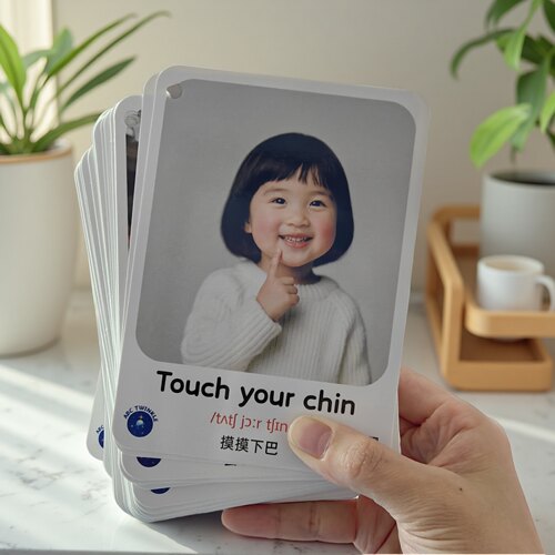 tpr指令卡亲子动作闪卡早教幼小衔接互动训练游戏闪卡防水点读版