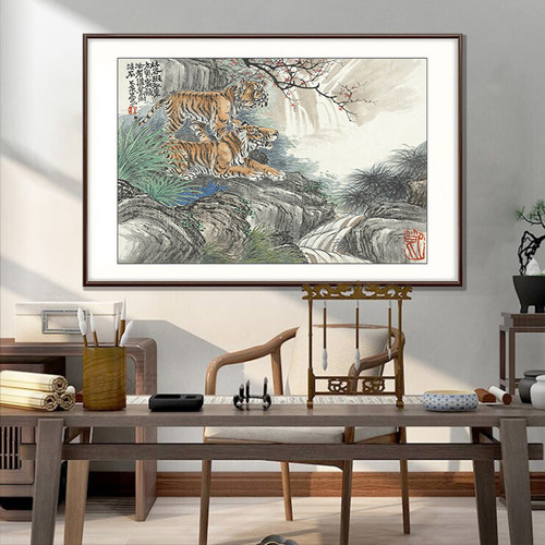 十二生肖挂画现代艺术装饰画中国风动物山水画客厅年画小尺寸国画