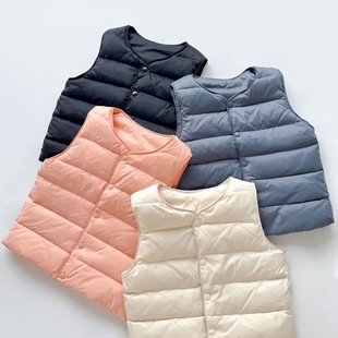 儿童羽绒马甲宝宝羽绒马夹男童背心女童内胆 新款 日本优款 2025秋季