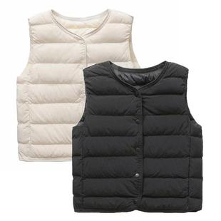 试衣间儿童轻薄羽绒马甲背心外穿男女童2025冬新款 中小童宝宝内胆