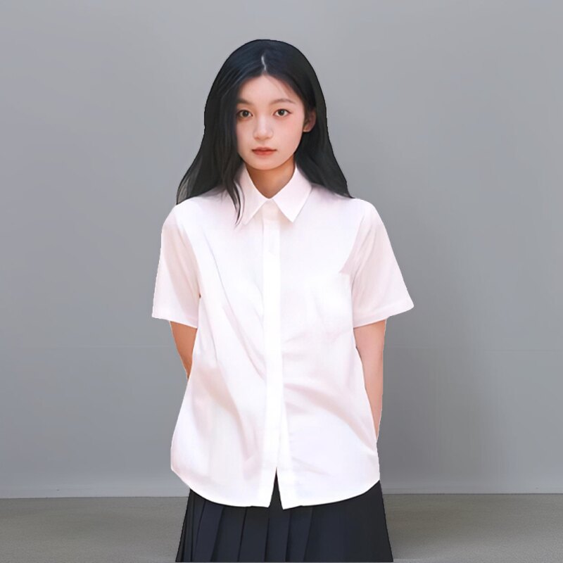日本优女夏季短袖防晒衬衫