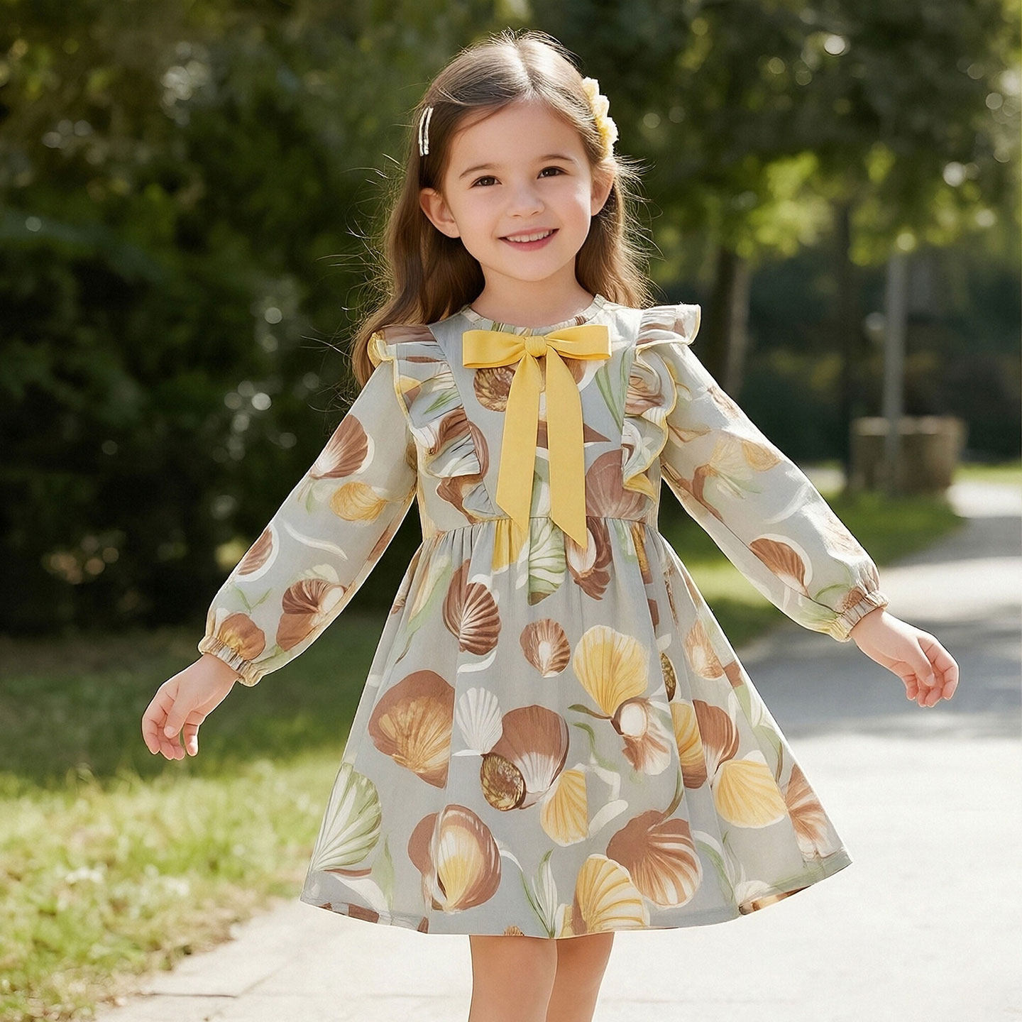 女童春装连衣裙小女孩洋气公主裙子女宝日常可穿春秋儿童绝美裙子