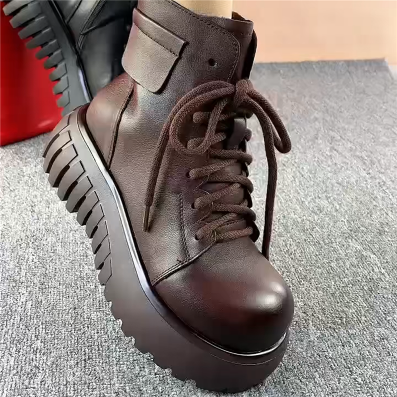 复古短靴女厚底马丁靴