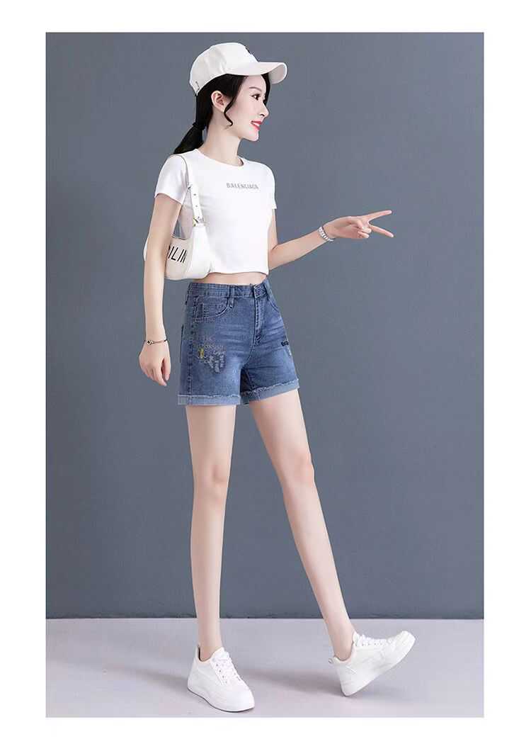 牛仔短裤女2025年新款夏季薄款高腰显瘦弹力紧身a字热裤子ins潮