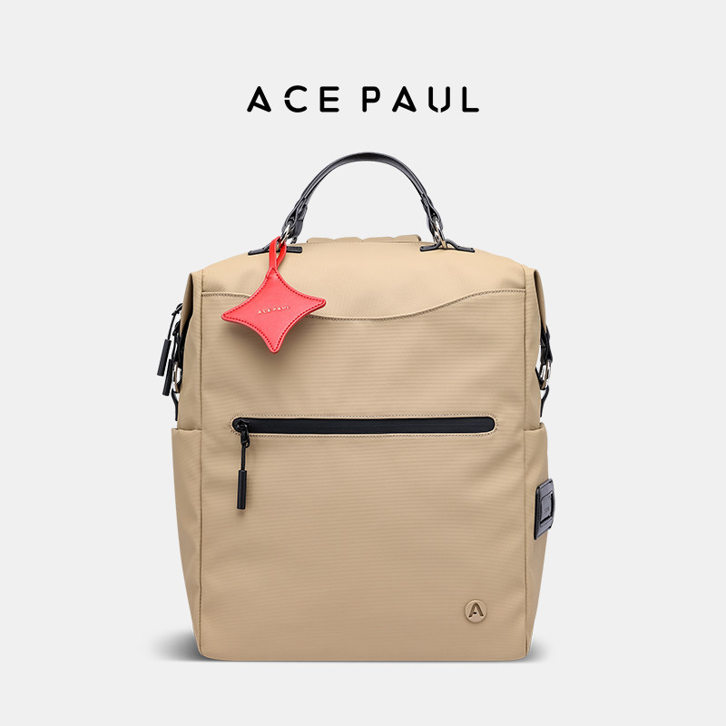Ace Paul旅行双肩背包女2026新款时尚书包男士通勤轻便防水电脑包