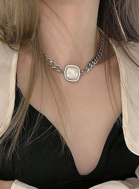 合金锁骨链女珍珠时尚项链