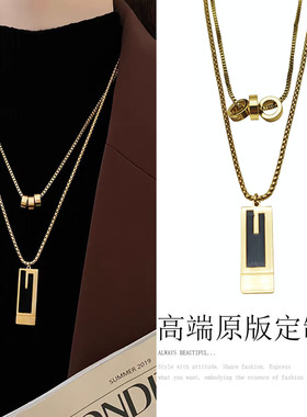 欧美新款时尚双层金属链条项链