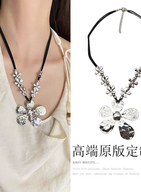 波西米亚高级花朵吊坠项链
