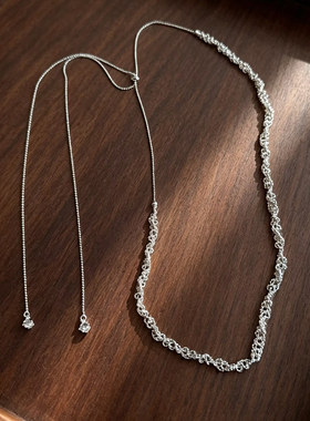 缠绕长项链叠戴小众蕾丝感