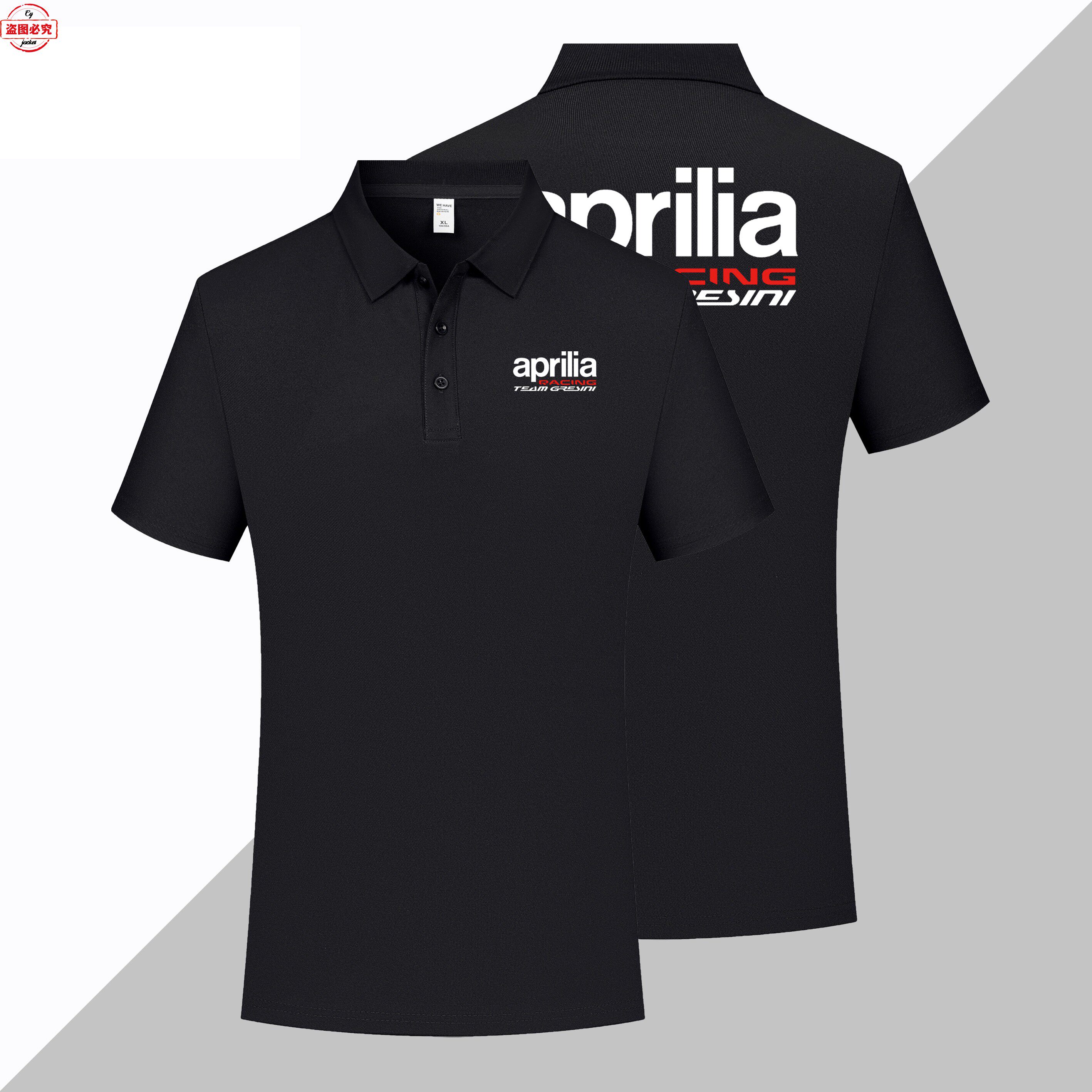 机车车标印花男士aprilia短袖运动t恤翻领Polo衫阿普利亚骑行服