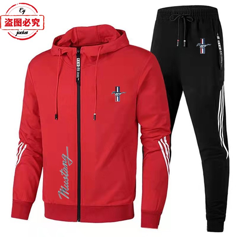 福特野马logo团队赛车服标志休闲运动服男士春秋套装团体队服