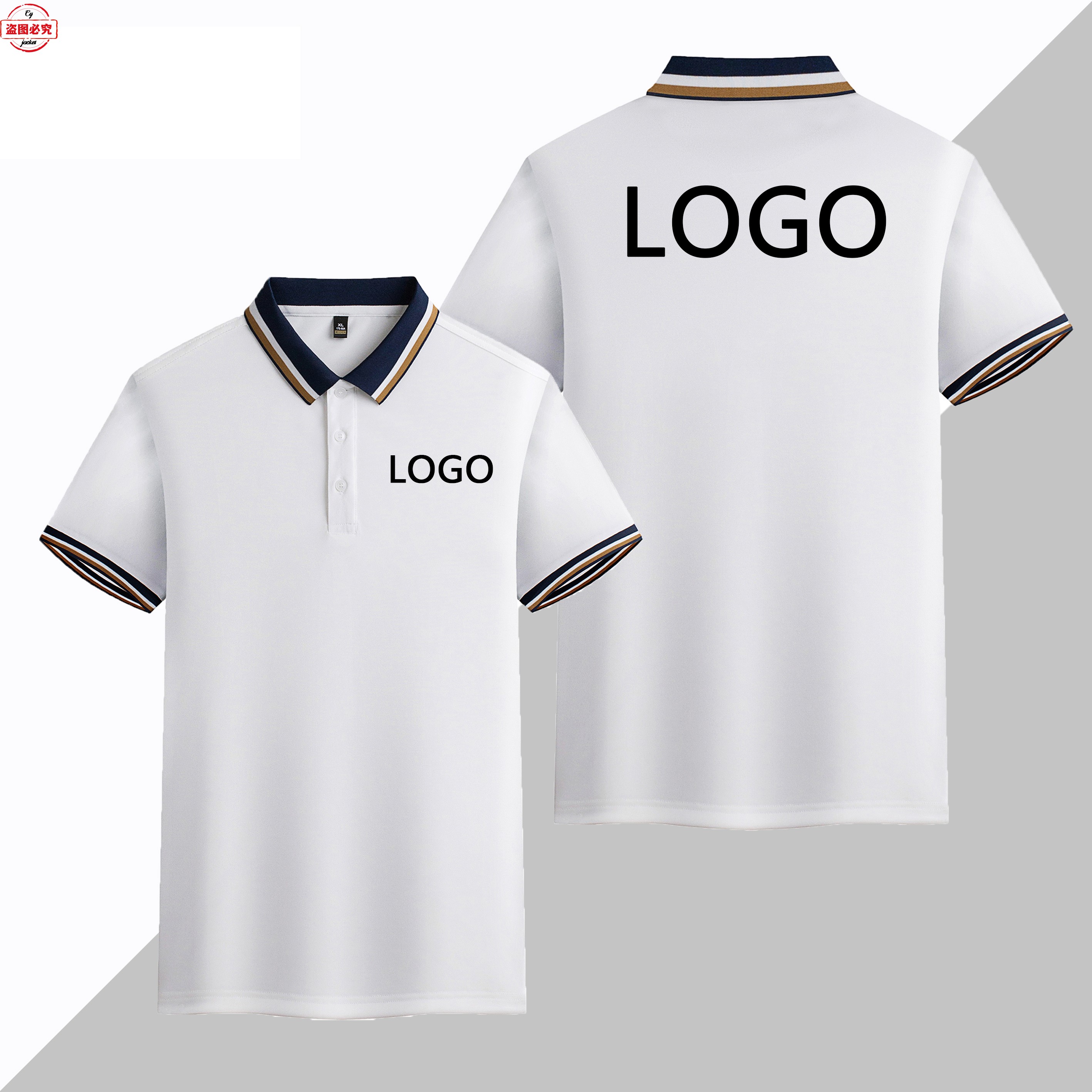 商务工作服定制印字logo机车车标印花男士短袖运动t恤翻领Polo衫