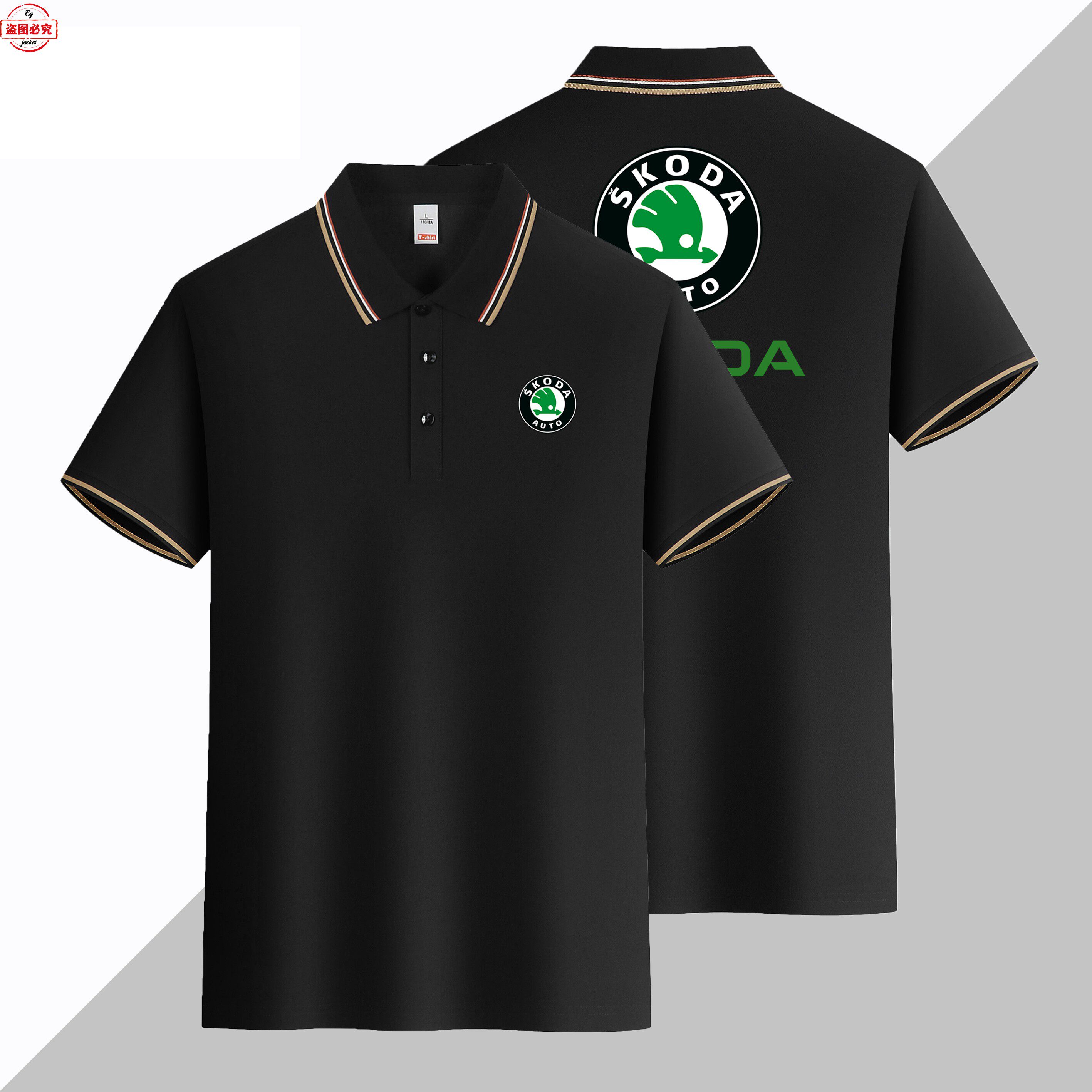 WRC拉力赛赛车车标印花男士Skoda短袖运动t恤翻领Polo衫赛车服