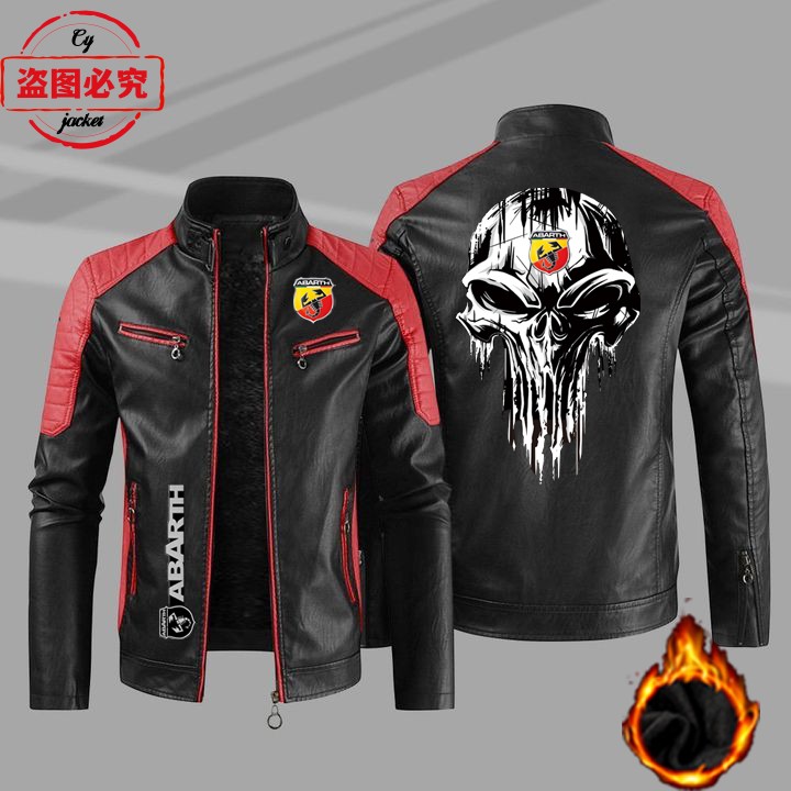 ABARTH汽车车标春秋皮夹克pu皮衣防风秋冬款男士夹克ABARTH工作服