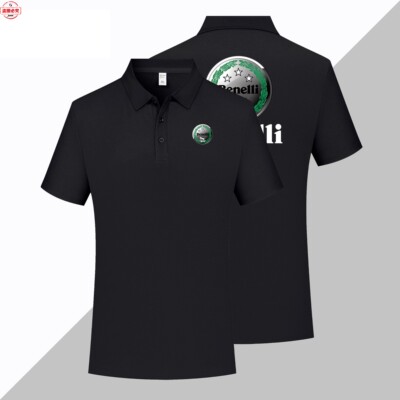 贝纳利摩托车LOGO印花男士Benelli骑行服短袖运动t恤翻领Polo衫