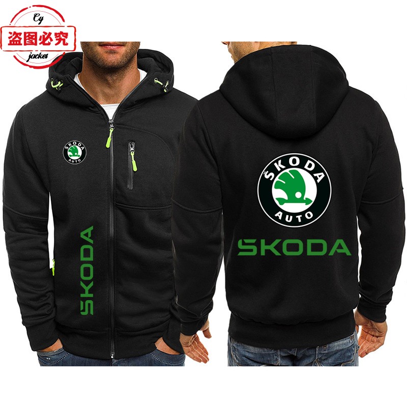 WRC拉力赛斯柯达赛车车标外套赛车服男士连帽衫卫衣skoda车标外套