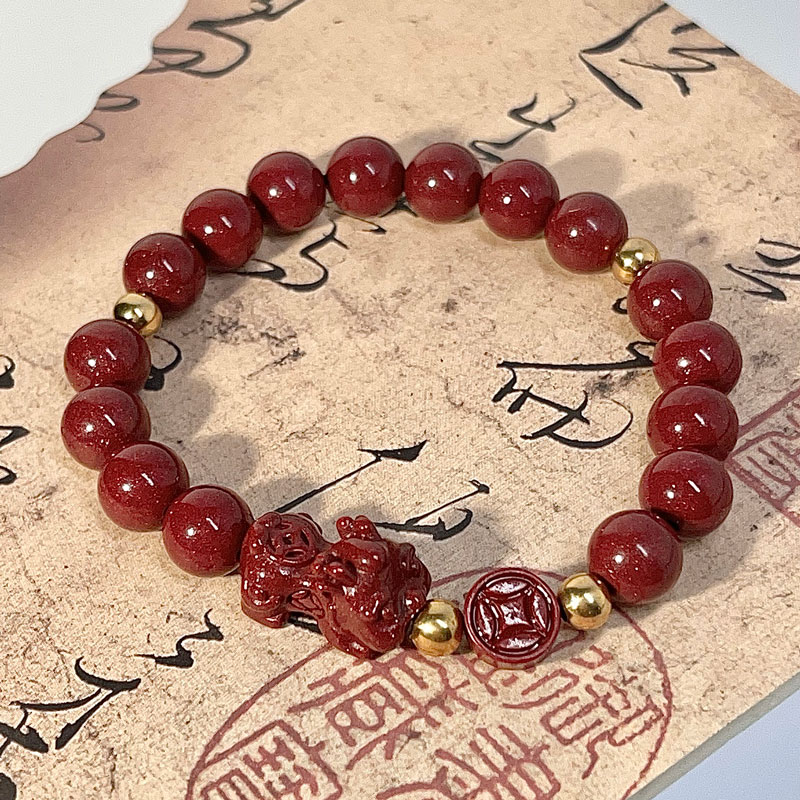 朱砂新中式国风龙雕刻手链手串