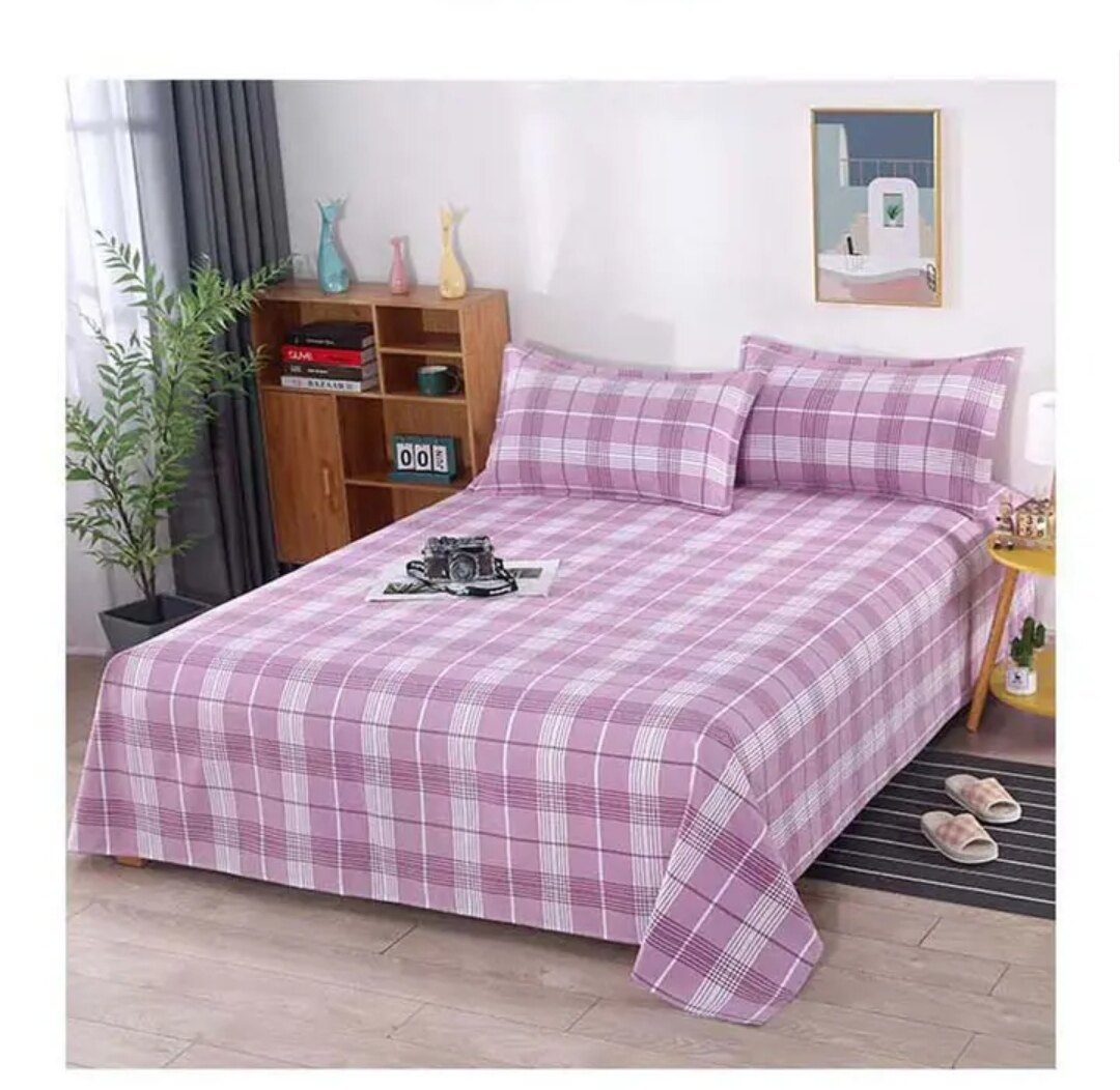 木兰摇土布纯棉格子床单 (不带枕套）