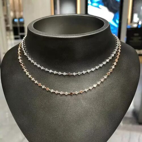 欧美速卖通热卖梅家间钻光面项链女简约轻奢高级感蛇骨项链配饰