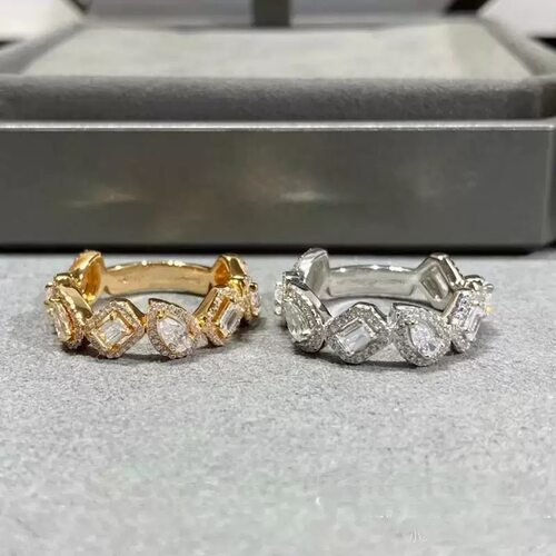 欧美新款满钻梅家水滴戒指女时尚百搭高级感指环轻奢小众设计指环