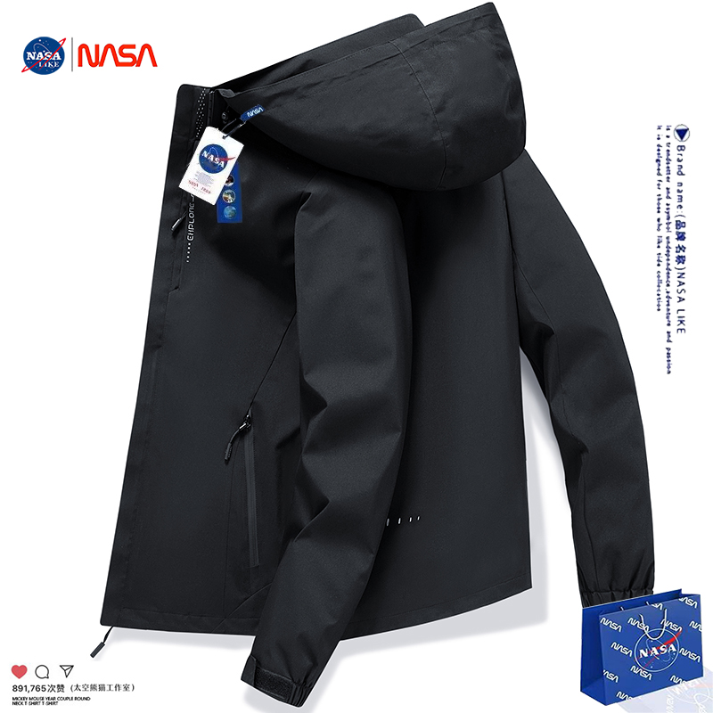 NASA联名冲锋衣外套男女春秋季户外进藏登山服加绒款防风防水夹克