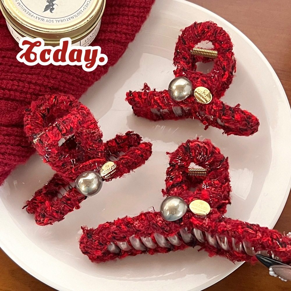 夜市爆款冬季红色系毛绒抓夹圣诞新年高颜值鲨鱼夹少女小香风后脑,饰品/流行首饰/时尚饰品新,发饰,淘宝优惠券,粉丝福利购,淘宝优惠卷