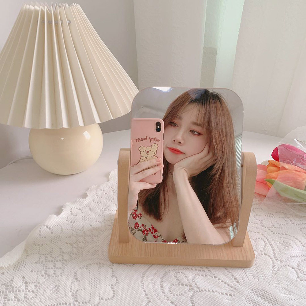 夜市爆款ins风简约木质镜子可旋转学生可爱少女台式桌面化妆镜网,家庭/个人清洁工具,随身化妆镜,淘宝优惠券,粉丝福利购,淘宝优惠卷