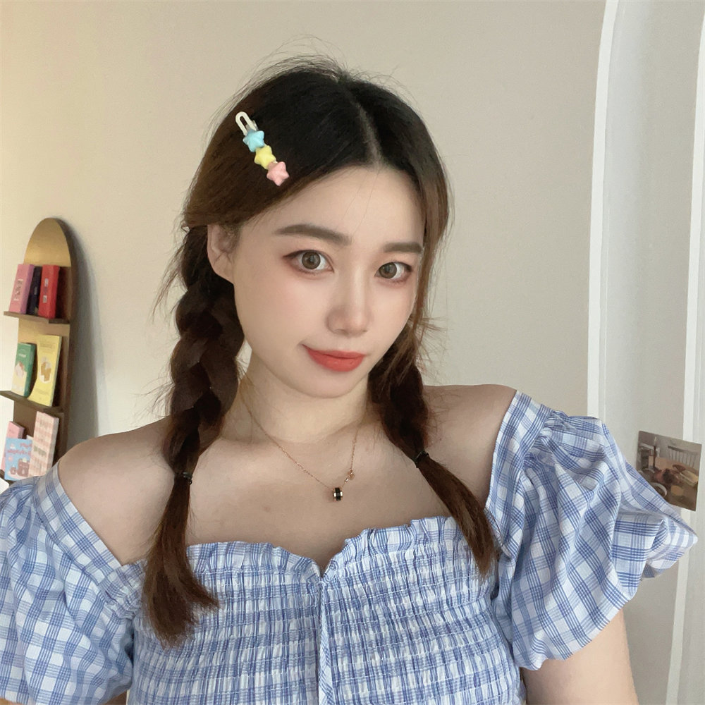 义乌小商品彩色可爱星星发夹组合装少女刘海夹碎发夹侧边夹发卡儿