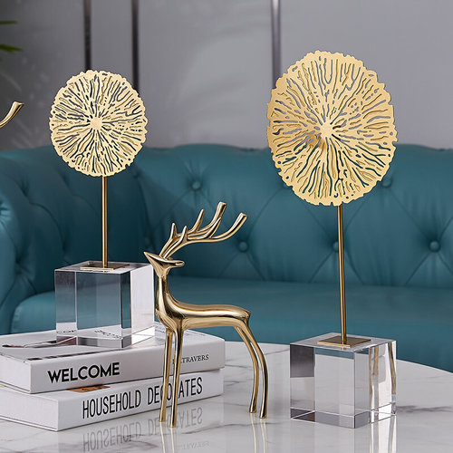现货现代简e约金属摆件玄关样板间桌面饰品创意电视柜美式软装家