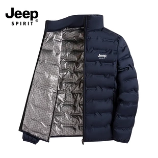 jeep吉普冬季轻薄羽绒服男女同款保暖防风石墨烯内里外套立领纯色