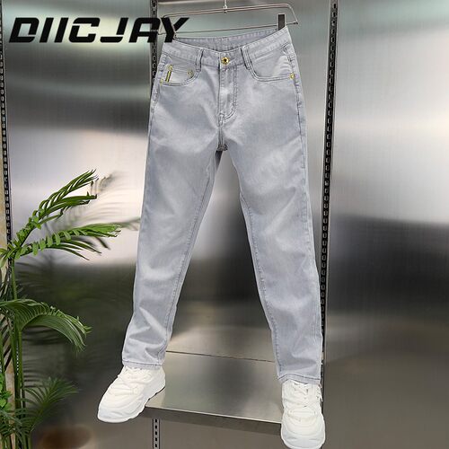 DIIC JAY/狄杰夏季新款牛仔裤男士潮牌休闲百搭直筒修身弹力长裤