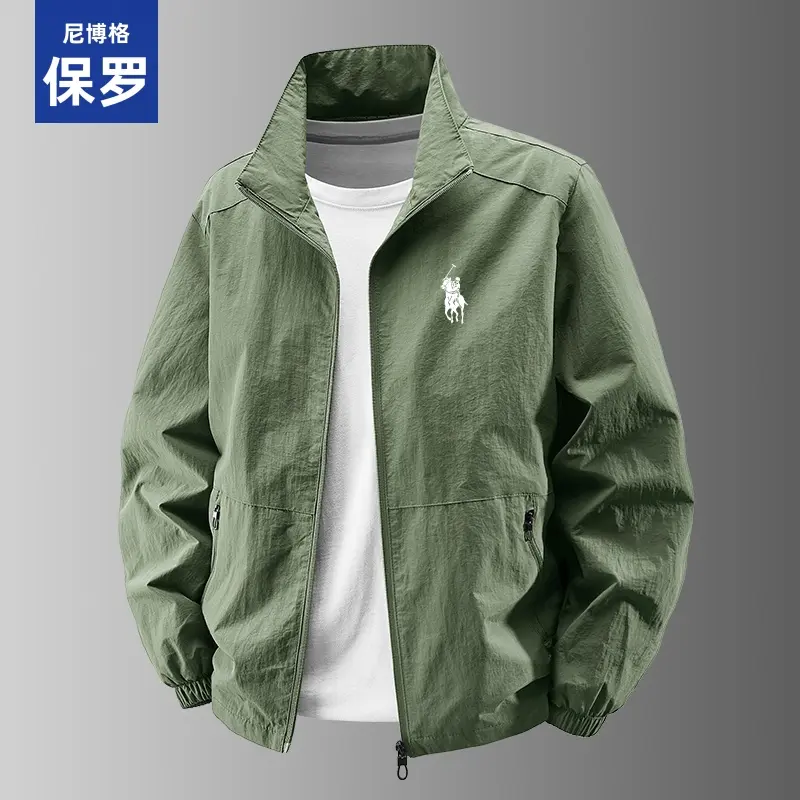 尼博格保罗男士外套春季薄款休闲宽松大码立领户外防风防水外套