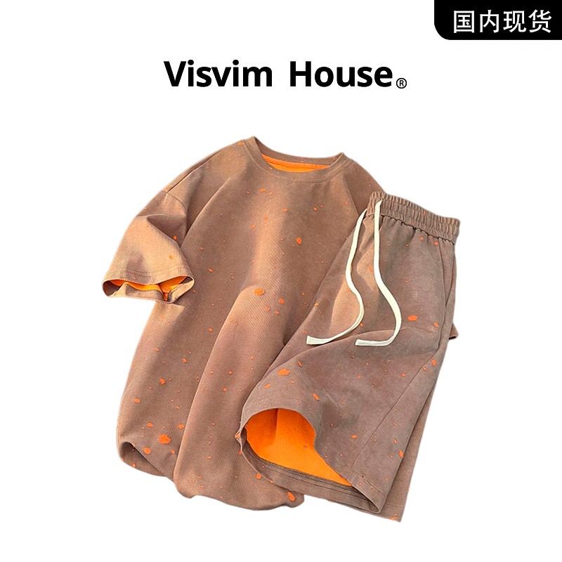 品牌现货撤柜】VISVIM WINGS夏季新款时尚破洞设计短袖短裤潮男