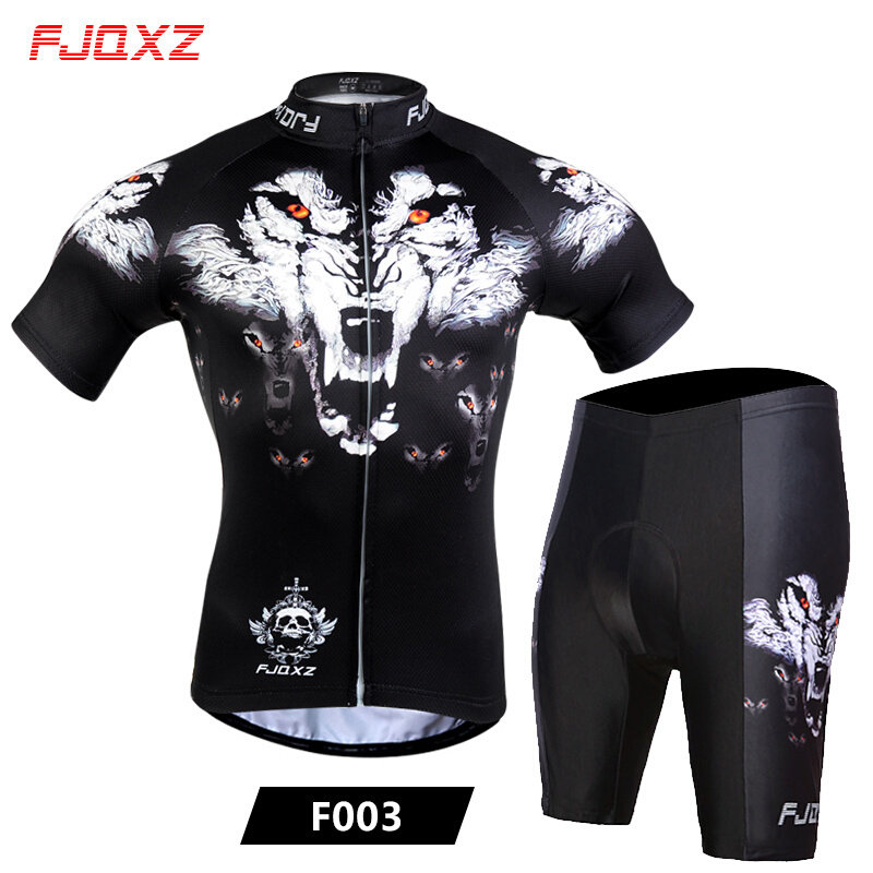 FJQXZ山地车夏季速干透气短袖上衣公路车骑行服男自行车骑行短裤