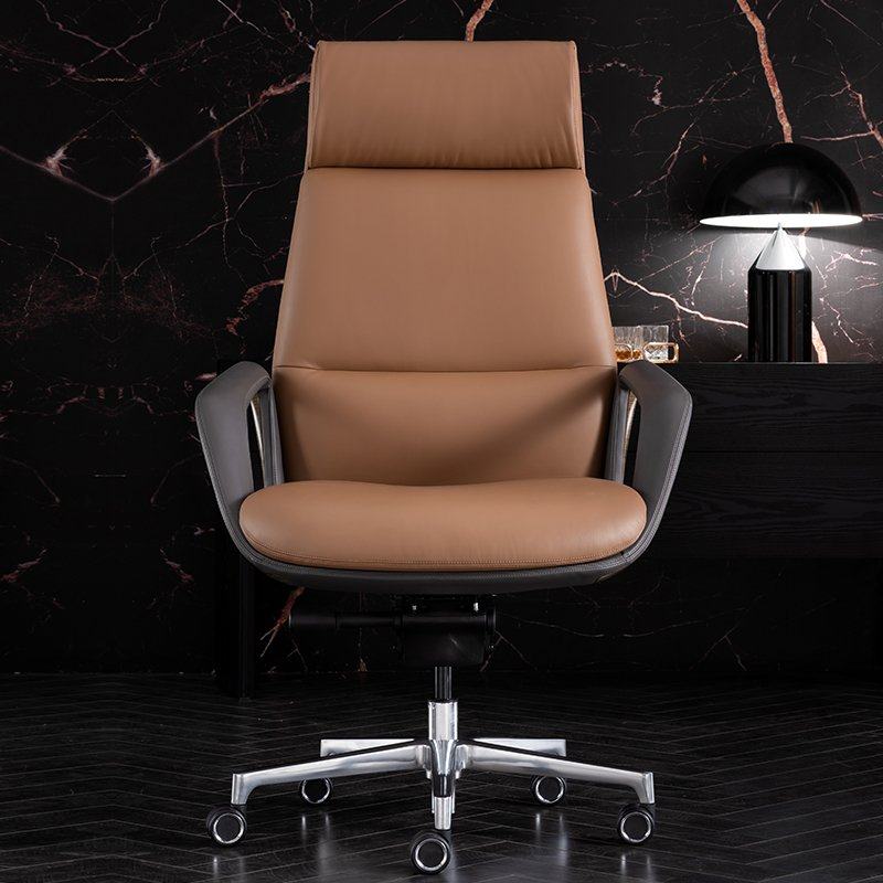 美得林老板椅轻奢办公椅可躺舒适椅子家用高档电脑椅真皮大班座椅