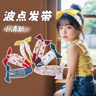 儿童港风复古蝴蝶结发带女童不勒头2026新款发箍可爱女孩女款头饰