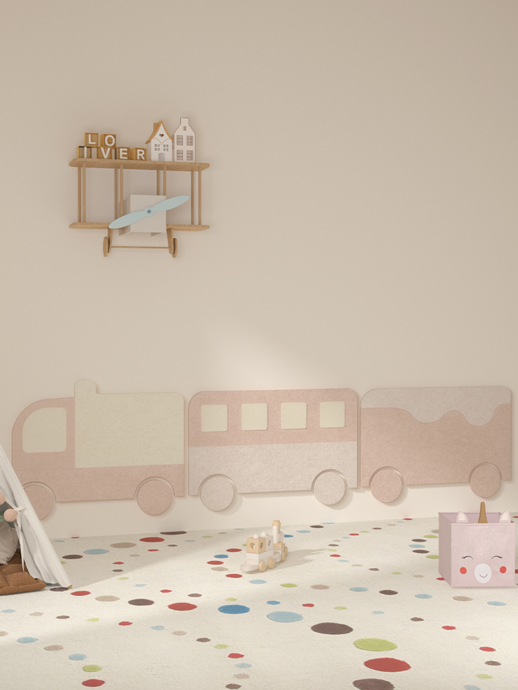 儿童房装饰墙贴毡软墙环绕3D立体儿童风格墙覆盖丑墙裙防撞墙板