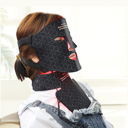 光子面罩美容仪红蓝黄光脸部吸收硅胶面膜光谱仪带脖子led面罩仪