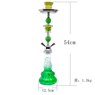厂家现货水烟壶 中号双管玻璃水烟筒hookah 含全套水烟配件shisha