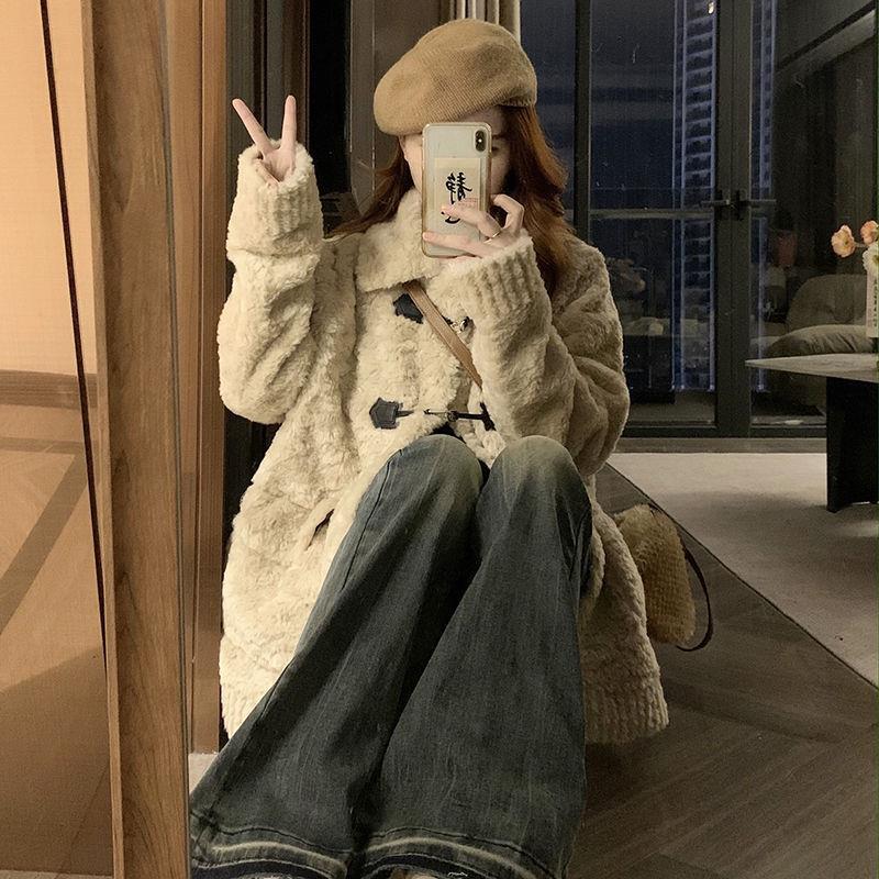 2025年冬季新款韩系慵懒气质羊羔毛加厚保暖宽松显瘦休闲外套女