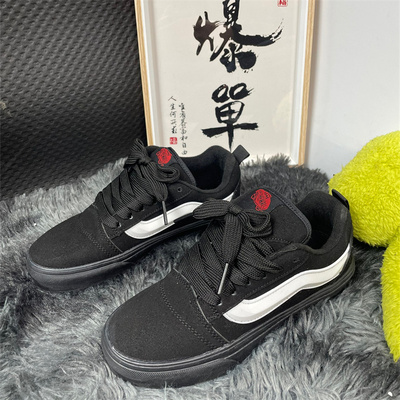 黑武士滑板鞋男女同款knuskool胖胖面包鞋美式复古情侣休闲运动鞋