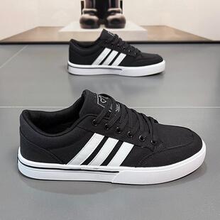 三道杠超火休闲风平底板鞋 2024年夏季 男情侣款 百搭小白鞋 潮流 新款