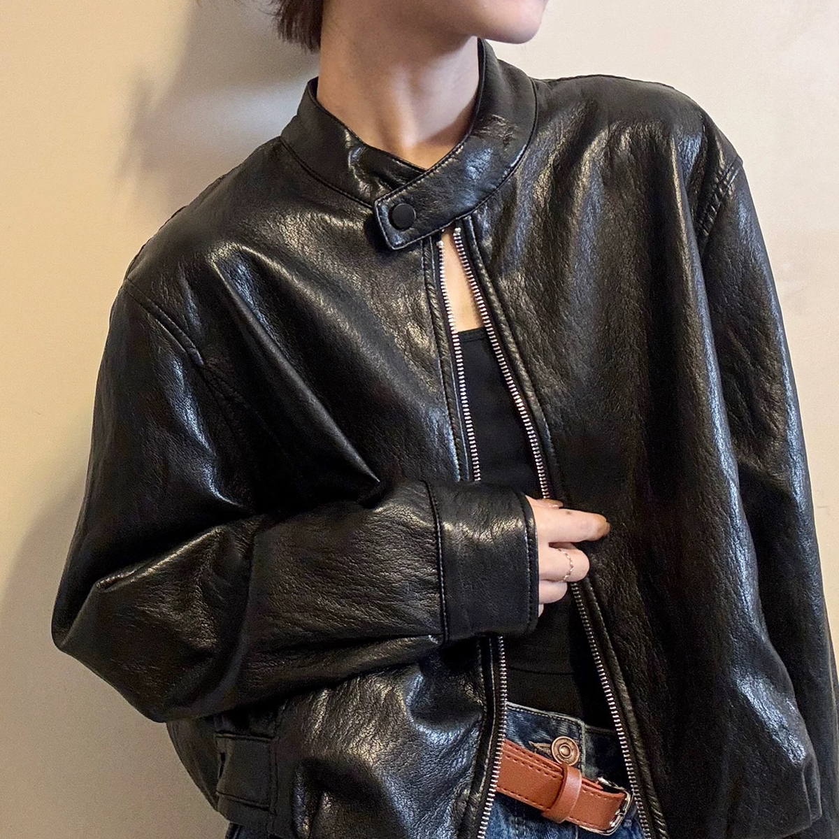 I-D-韩版百搭皮简约设计保暖羽绒服外套6558