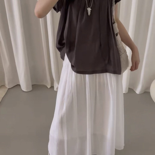 LARTI-26夏上新韩系花边宽松短袖小衫(配飘带)(不含包包)80441