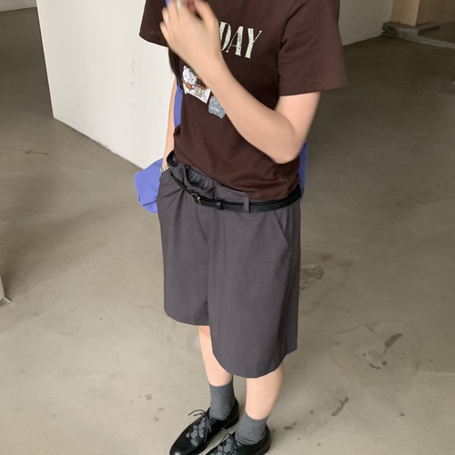 Bellatag-夏上新韩式休闲小众5分裤休闲短裤（含10羊毛）PT1035