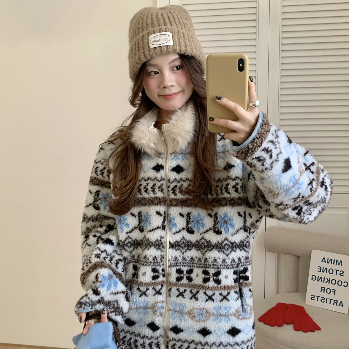 ING-厚外套女冬新款加厚保暖百搭宽松短外套(配可拆卸毛领)16863