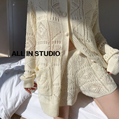 不配上衣 ALL 复古针织勾花气质休闲短裤 法式 2940